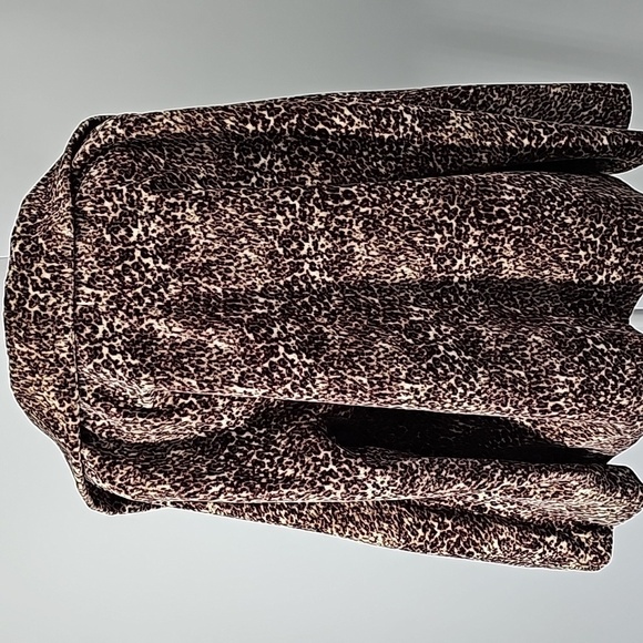 Talbots Classic Leopard Print Collared Lined Jacket w Front Pockets - Picture 11 of 17